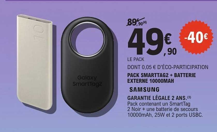 PACK SMARTTAG2 + BATTERIE EXTERNE 10000MAH