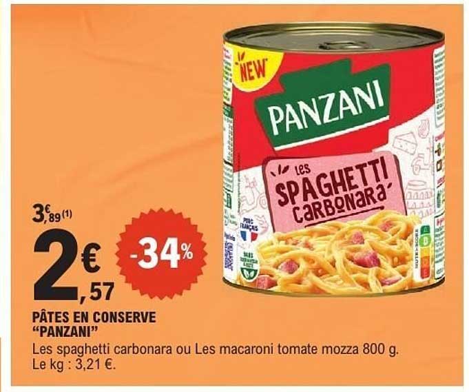 PÂTES EN CONSERVE "PANZANI"