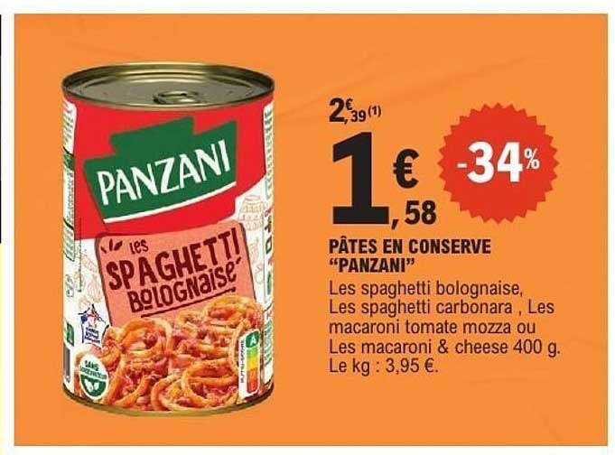 PÂTES EN CONSERVE "PANZANI"