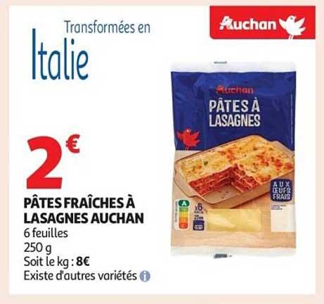 PÂTES FRAÎCHES À LASAGNES AUCHAN