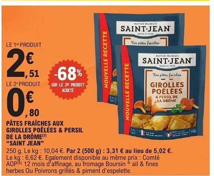 PÂTES FRAÎCHES AUX GIROLLES POÊLÉES & PERSIL DE LA DRÔME "SAINT JEAN"