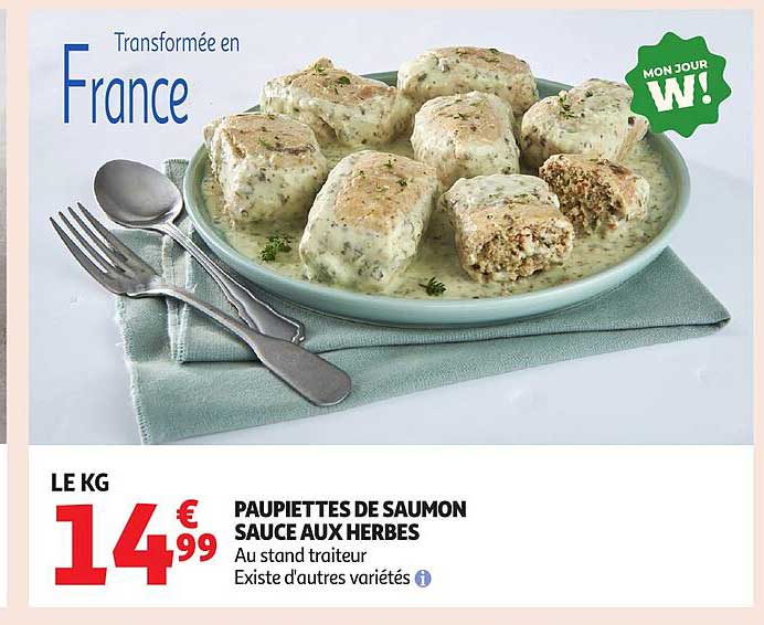 PAUPIETTES DE SAUMON SAUCE AUX HERBES