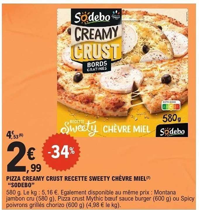 PIZZA CREAMY CRUST RECETTE SWEETY CHÈVRE MIEL
