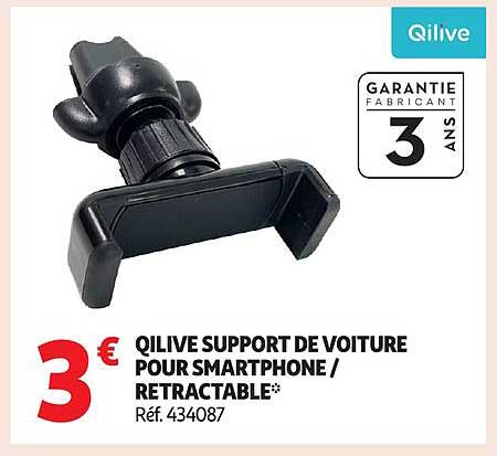 QLIVE SUPPORT DE VOITURE POUR SMARTPHONE / RETRACTABLE*