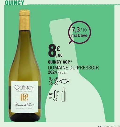 QUINCY AOP* DOMAINE DU PRESSOIR 2024 - 75 cl