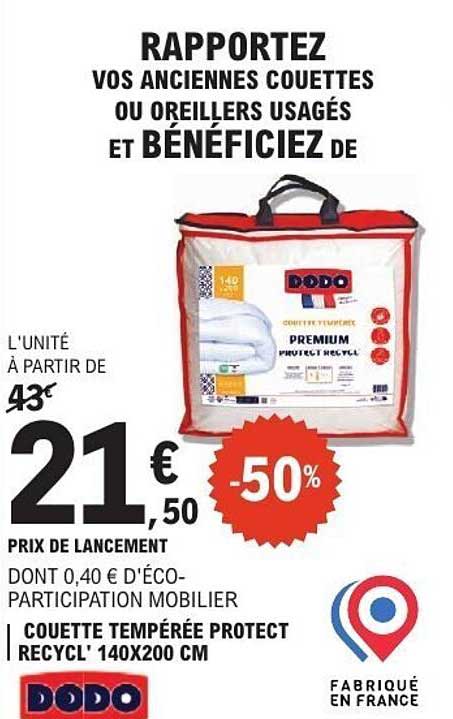 Rapportez vos anciennes couettes ou oreillers usagés et bénéficiez de