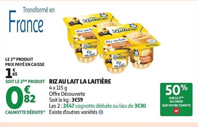 RIZ AU LAIT LA LAITIÈRE 4 x 115 g