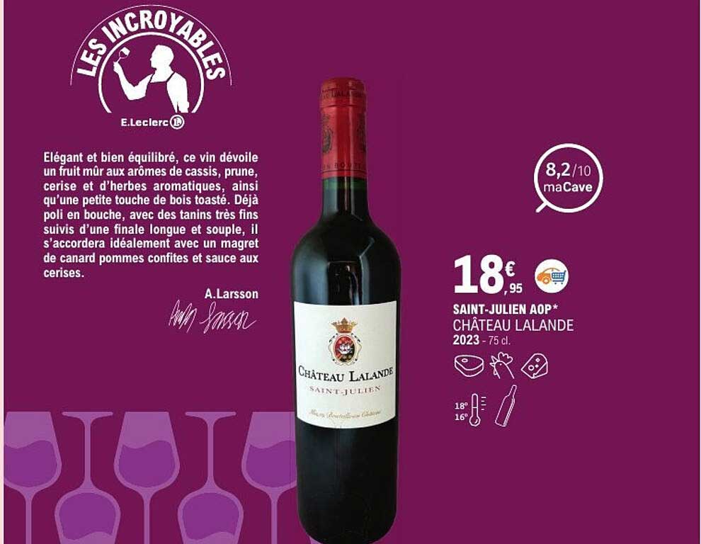 SAINT-JULIEN AOP* CHÂTEAU LALANDE 2023 - 75 cl