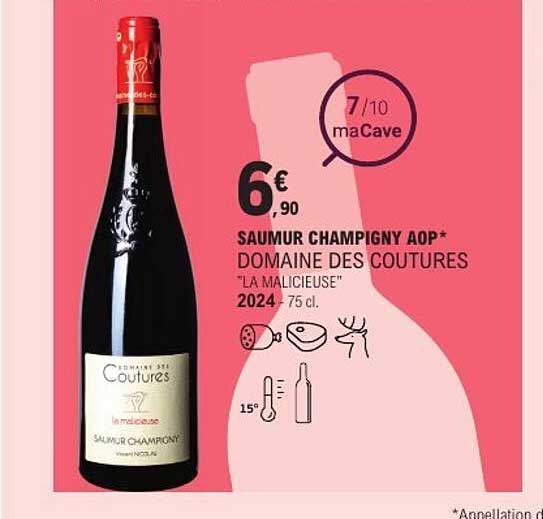 SAUMUR CHAMPIGNY AOP* DOMAINE DES COUTURES "LA MALICIEUSE" 2024 75 cl
