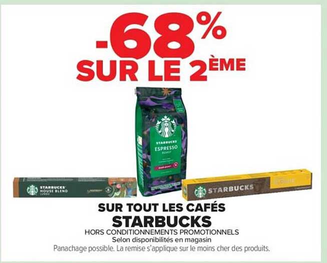 SUR TOUT LES CAFÉS STARBUCKS