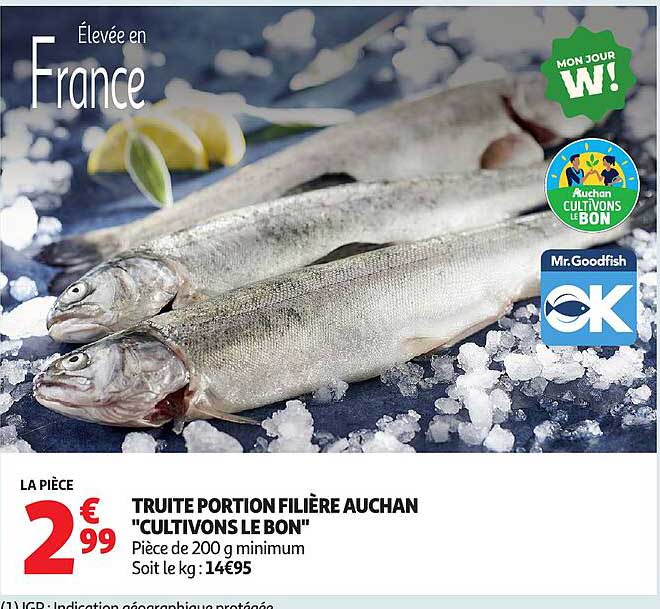 TRUITE PORTION FILIÈRE AUCHAN "CULTIVONS LE BON"