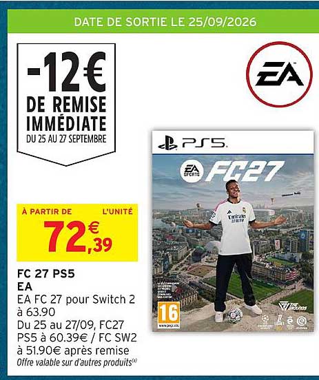 -12€ DE REMISE IMMÉDIATE DU 25 AU 27 SEPTEMBRE