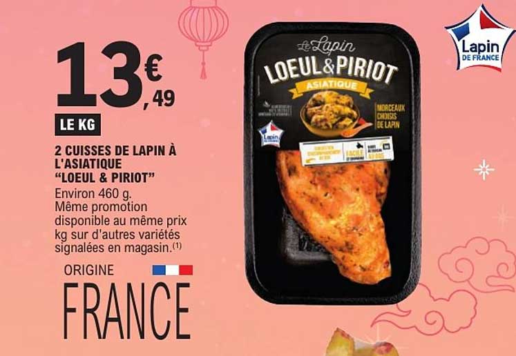 2 CUISSES DE LAPIN À L’ASIATIQUE “LOEUL & PIRIOT”