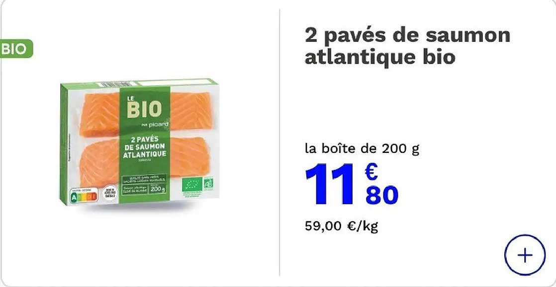 2 pavés de saumon atlantique bio