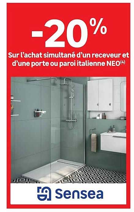 -20% Sur l'achat simultané d'un receveur et d'une porte ou paroi italienne NEO(4)