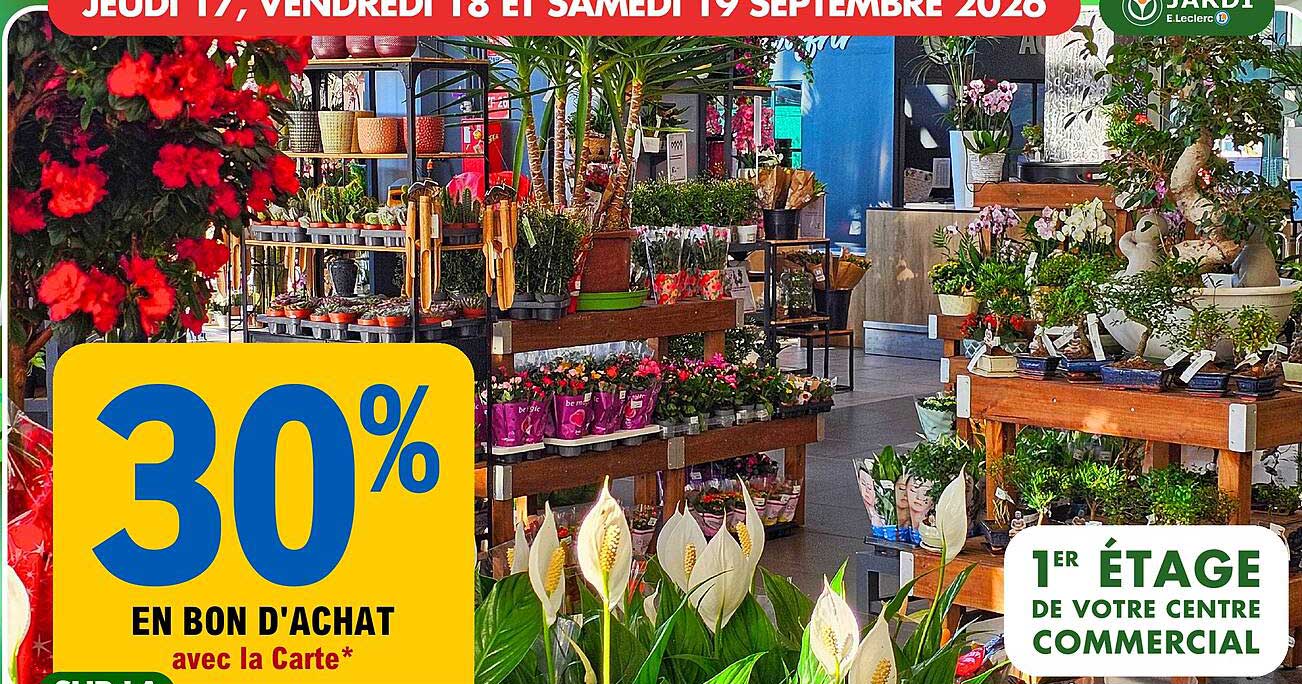 30% EN BON D'ACHAT avec la Carte*