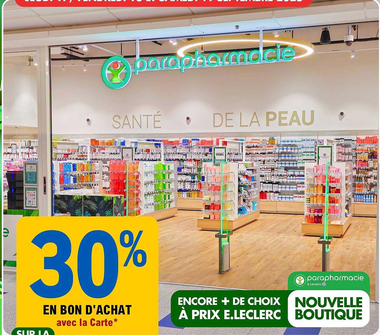30% EN BON D'ACHAT avec la Carte*