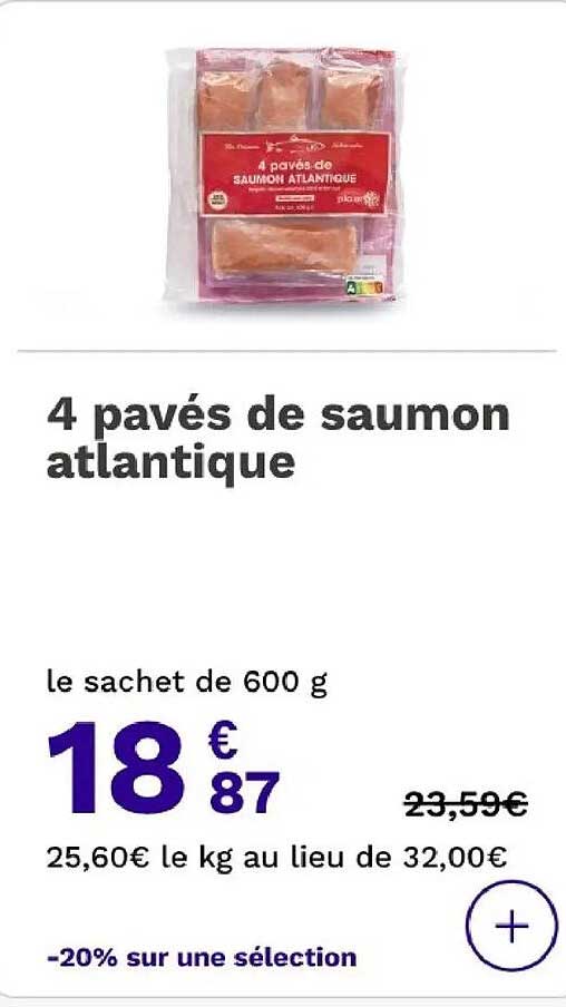 4 pavés de saumon atlantique