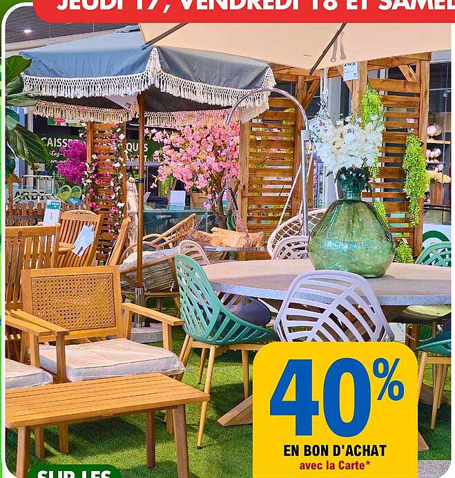 40% EN BON D'ACHAT avec la Carte*