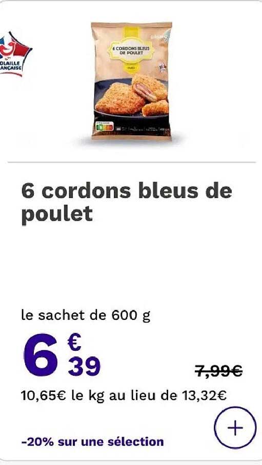 6 cordons bleus de poulet