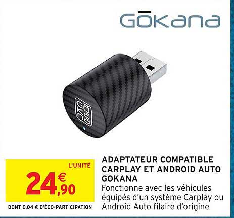ADAPTATEUR COMPATIBLE CARPLAY ET ANDROID AUTO GOKANA