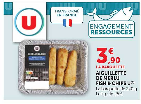 AIGUILLETTE DE MERLU FISH & CHIPS U