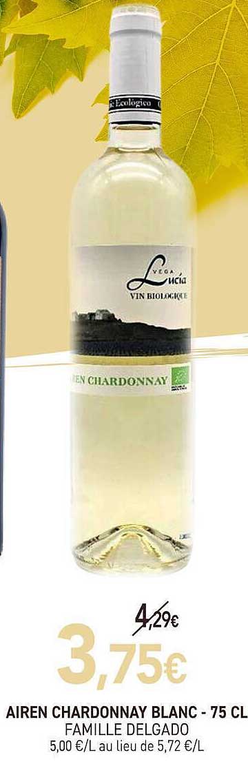 AIREN CHARDONNAY BLANC - 75 CL FAMILLE DELGADO
