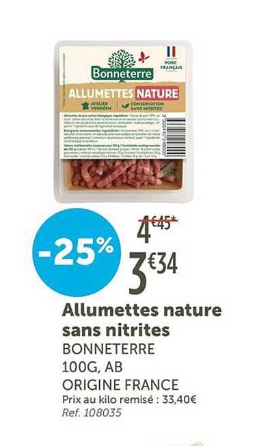 Allumettes nature sans nitrites