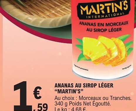 ANANAS AU SIROP LÉGER “MARTIN’S”