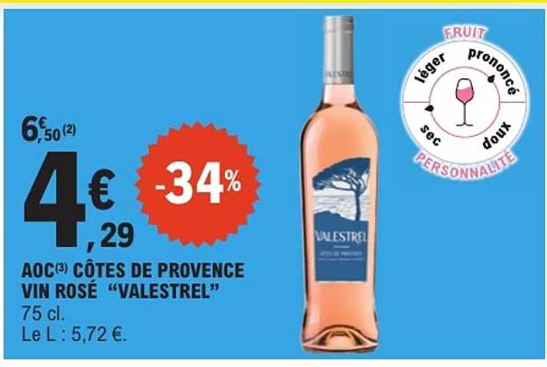 AOC CÔTES DE PROVENCE VIN ROSÉ “VALESTREL” 75 cl