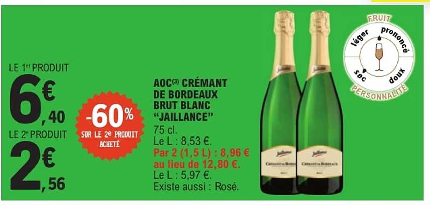 AOC(3) CRÉMANT DE BORDEAUX BRUT BLANC “JAILLANCE”