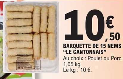BARQUETTE DE 15 NEMS “LE CANTONNAIS”