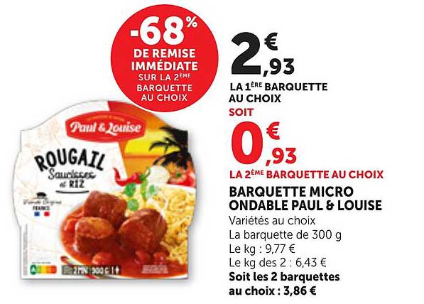 BARQUETTE MICRO ONDABLE PAUL & LOUISE