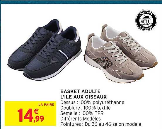 BASKET ADULTE L'ILE AUX OISEAUX