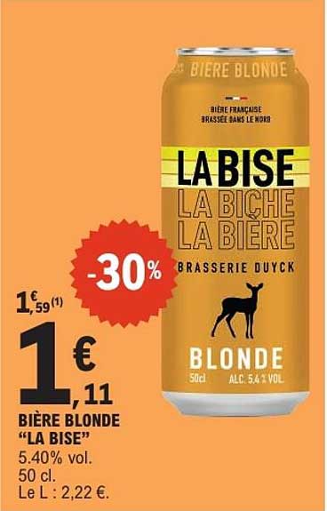 BIÈRE BLONDE “LA BISE”
