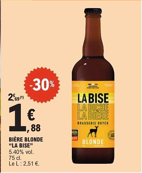 BIERE BLONDE "LA BISE"