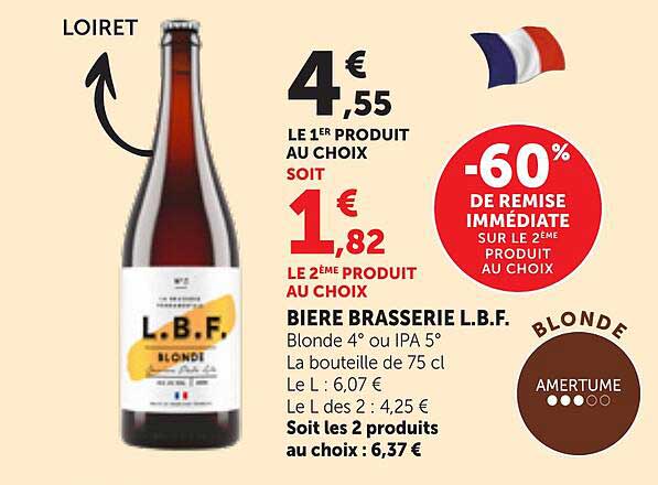 BIERE BRASSERIE L.B.F. Blonde 4° ou IPA 5°