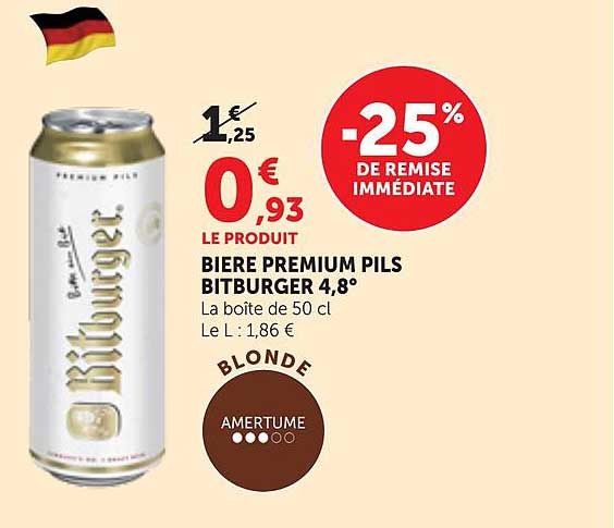 BIERE PREMIUM PILS BITBURGER 4,8°