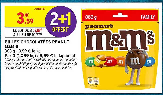 BILLES CHOCOLATÉES PEANUT M&M'S