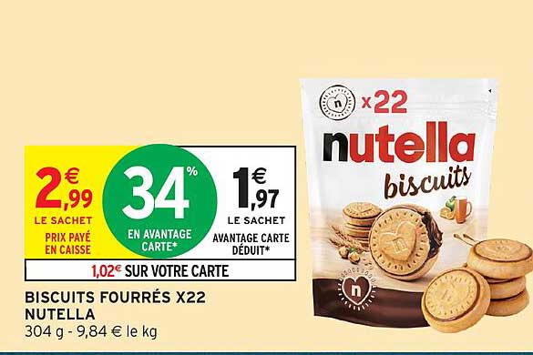 BISCUITS FOURRÉS X22 NUTELLA