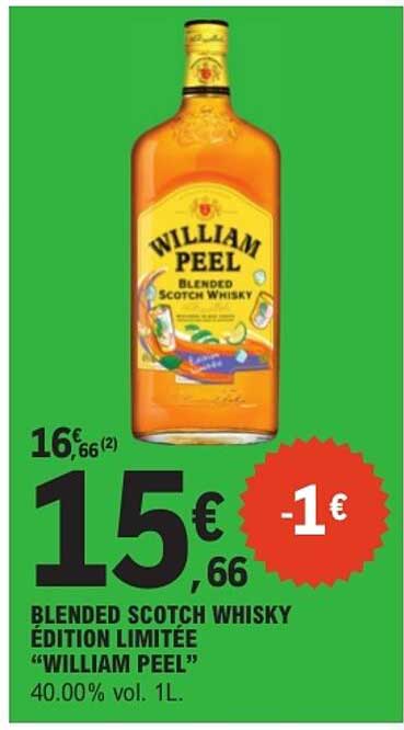 BLENDED SCOTCH WHISKY EDITION LIMITEE “WILLIAM PEEL” 40.00% vol. 1L.