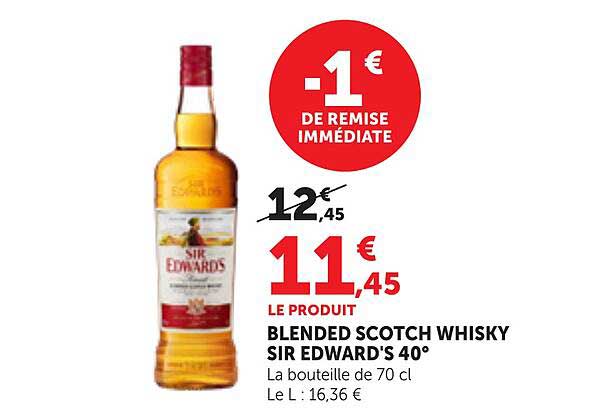BLENDED SCOTCH WHISKY SIR EDWARD'S 40°