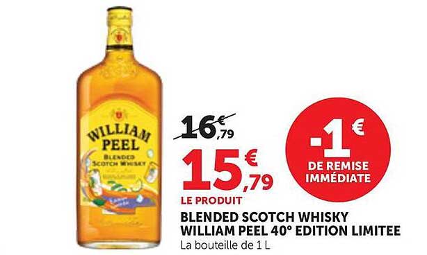 BLENDED SCOTCH WHISKY WILLIAM PEEL 40° EDITION LIMITEE