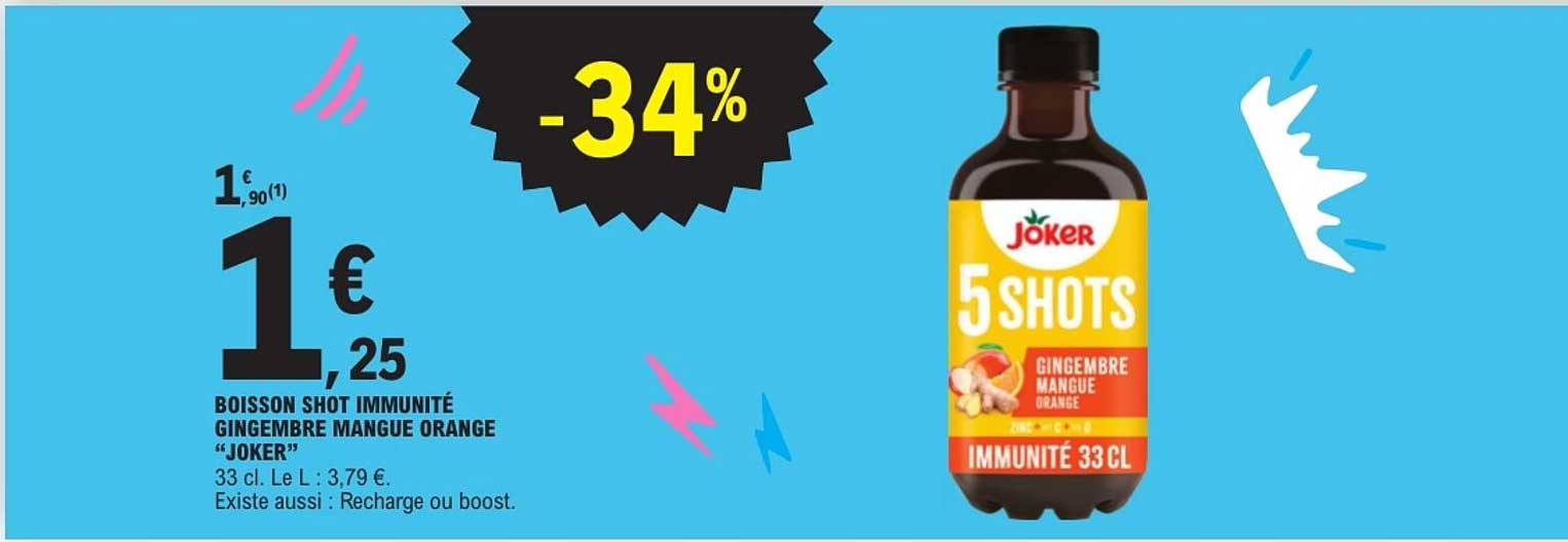 BOISSON SHOT IMMUNITÉ GINGEMBRE MANGUE ORANGE “JOKER”