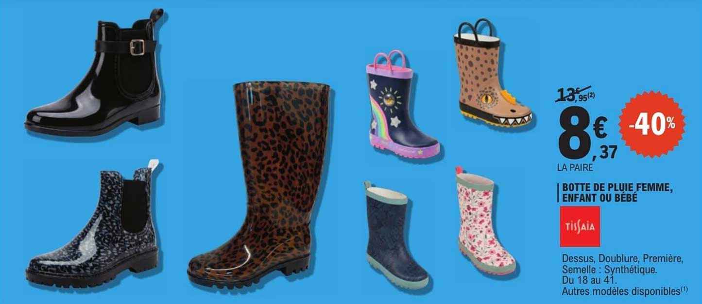 BOTTE DE PLUIE FEMME, ENFANT OU BÉBÉ