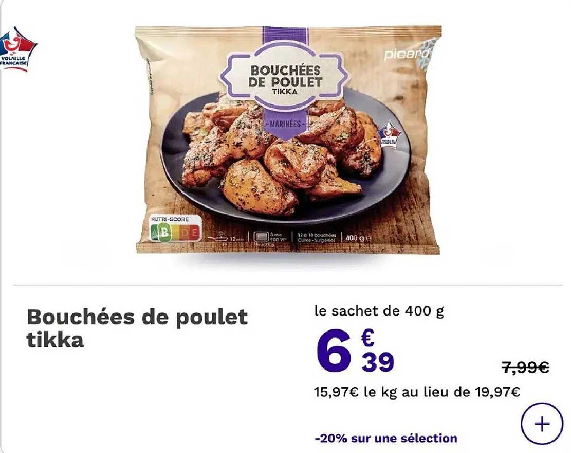 Bouchées de poulet tikka