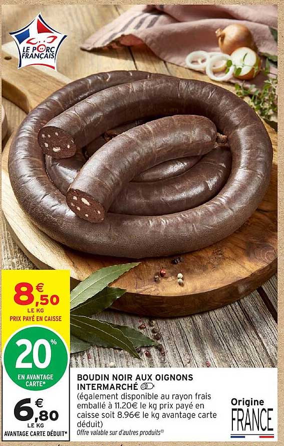BOUDIN NOIR AUX OIGNONS INTERMARCHÉ