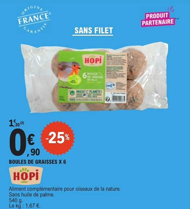 BOULES DE GRAISSES X 6
