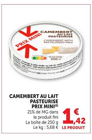 CAMEMBERT AU LAIT PASTEURISE PRIX MINI
