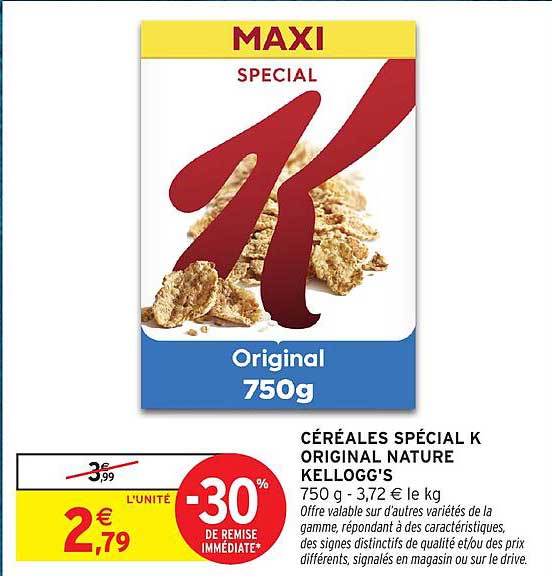 CÉRÉALES SPÉCIAL K ORIGINAL NATURE KELLOGG'S 750 g